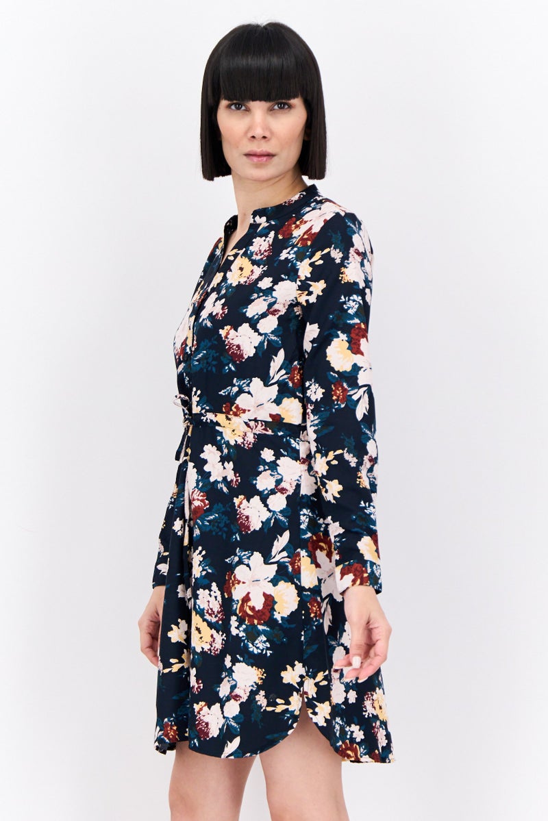 ONLY فستان ميني مزخرف بالورود للنساء، مجموعة سوداء - Image 2