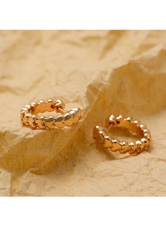 Mevecco Women Huggie Hoop Earrings Gold Ear Stud Cuff 14K Gold Filled Small Boho Beach Simple Delicate Handmade Hypoallergenic Jewelry Gift - Image 3