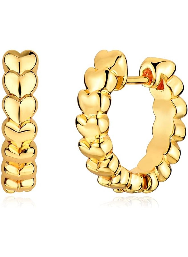 Mevecco Women Huggie Hoop Earrings Gold Ear Stud Cuff 14K Gold Filled Small Boho Beach Simple Delicate Handmade Hypoallergenic Jewelry Gift - Image 1