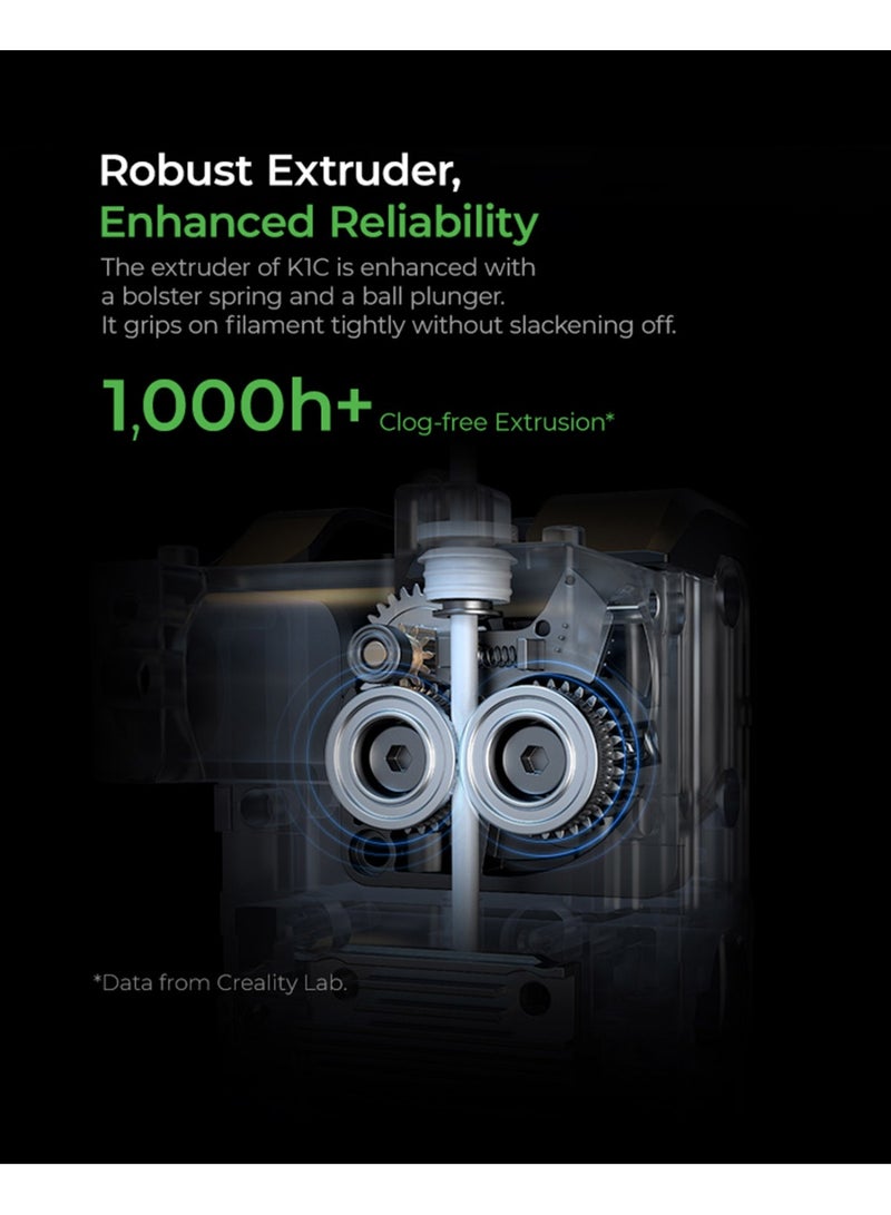 Creality 3D Creality K1C 2025 3D Printer, Enclosed 600mm/s High-Speed Printer for Safer, Low-Odor Printing, AI Camera, Auto Leveling, Clog-Free Direct Extruder, High-Temp Printing, Compatible with Various Filaments, 22×22×25cm Build Volume - Image 4