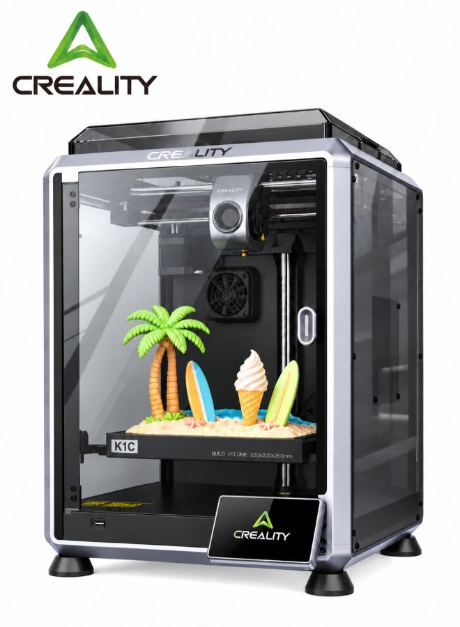 كريليتي 3D طابعة، طابعات ثلاثية الأبعاد احترافية بسرعة قصوى 600 مم/ث، كاميرا ذكية، مستوى تلقائي وناقل مباشر خالي من الانسداد، حجم الطباعة 22×22×25 سم، تدعم خيوط الألياف الكربونية للطباعة عالية الحرارة، K1C 2025 - Image 1
