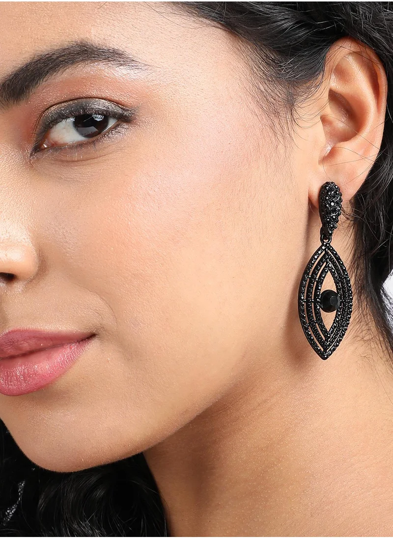 SOHI Crystal Hanging Eye Drop Earrings