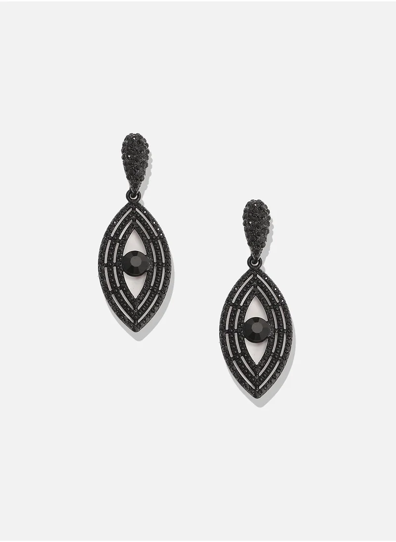 SOHI Crystal Hanging Eye Drop Earrings