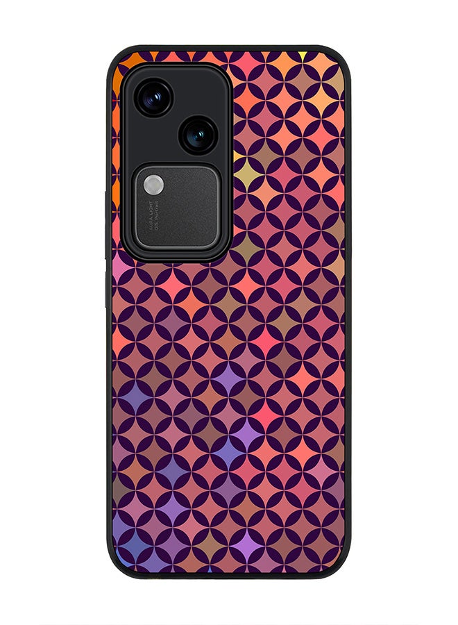 Stylizedd Rugged Black edge case for Vivo V30 5G, Slim fit Soft Case Flexible Rubber Edges Anti Drop TPU Gel Thin Cover -  Wall Of Diamonds - Image 1