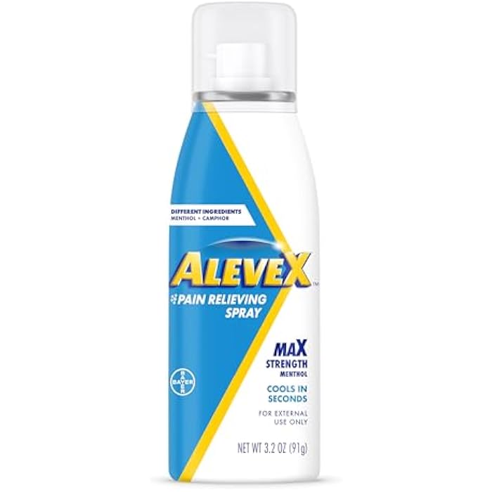 AleveX Pain Relieving Spray, Fast Acting & Fast Drying for Targeted Pain Relief, 3.2 oz Spray - Image 1