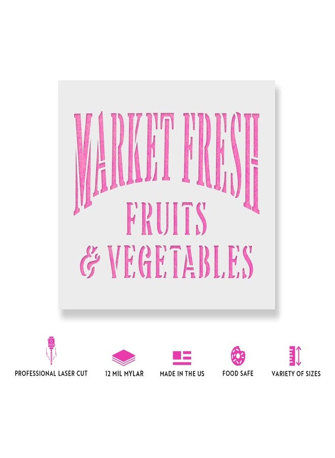 Stencil Revolution Market Fresh Stencil Template for Walls and Crafts - Reusable Stencils for Painting in Small & Large Sizes - Image 2