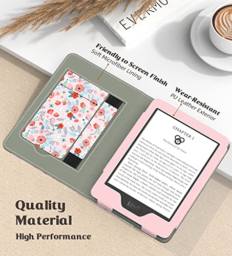 MoKo Case for All-New 6" Kindle(11th Generation, 2024/2022 Release)/(10th/8th Gen, 2019/2016), Ultra Lightweight PU Shell Cover with Auto Wake/Sleep for Kindle 2024, Spring Pink - Image 4