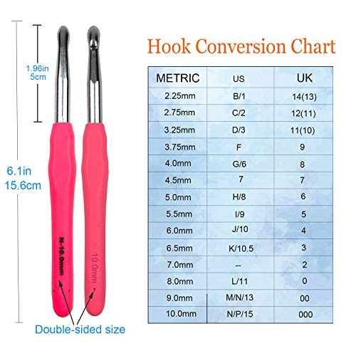 Mdoker Extra Long Crochet Hooks,Large Size N/P/15(10.0mm) Crochet Needles,Ergonomic Grip Soft Handles for Handmade DIY Crocheting,Perfect for Arthritic Hands - Image 3