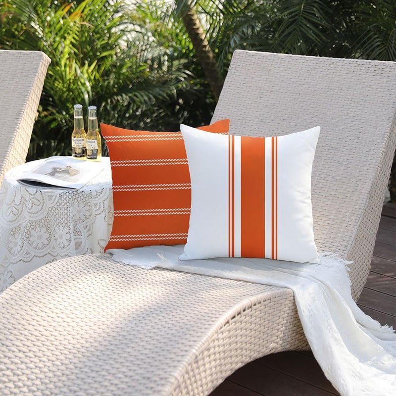 DFXSZ Outdoor Pillow Covers 18x18 Inch Set of 4 Waterproof Modern Geometry Throw Pillows Outdoor Summer Waterproof Decor for Patio Funiture Garden Polyester Cushion Covers 013D - Image 3