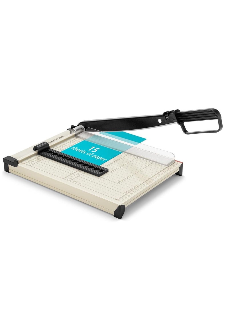 YQLIFE Paper Trimmer - Paper Cutter - Paper Cutting Knife Accurate Cutting with Safety Guard,15 Sheets Capacity,Magnetic Guide,Heavy Duty Metal Base, Perfect for Cardstock,Cardboard,Crafts & Photos - Image 1
