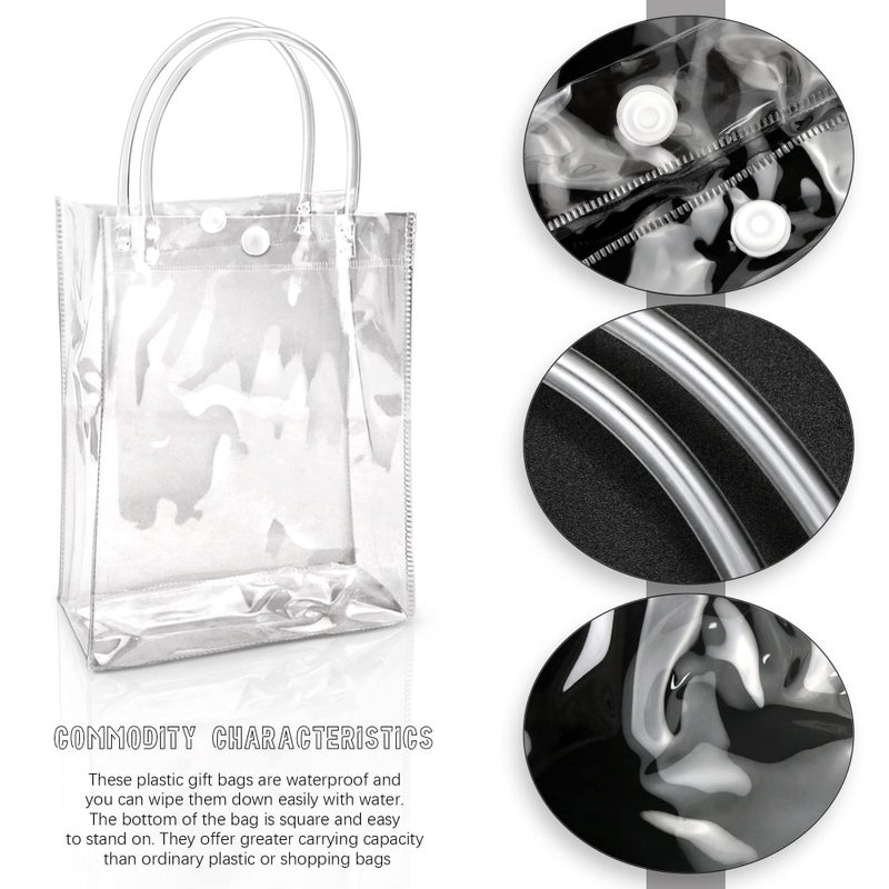 Badenbach 24 Pcs Clear Gift Bags With Handle 9.1"" X 6.7"" X 2.8"" Plastic Transparent Gift Bag Clear Goodie Bag Clear Party Favor Bag For Boutique Wedding Birthday Party Baby Shower Halloween Christmas - Image 3