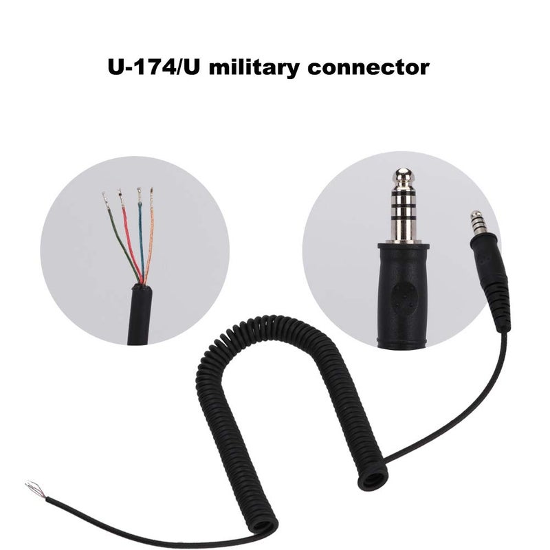 40cm Coiled Cable Spring Adapter Cord for U 174 U Connector Aviation Headset Replacement - Image 4