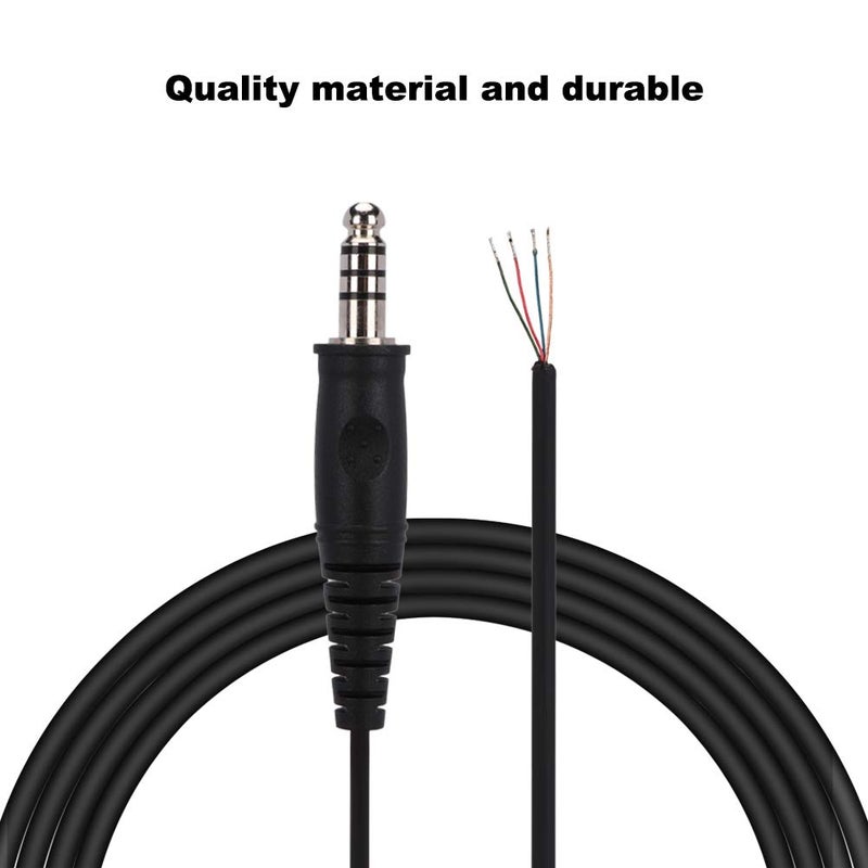 40cm Coiled Cable Spring Adapter Cord for U 174 U Connector Aviation Headset Replacement - Image 3