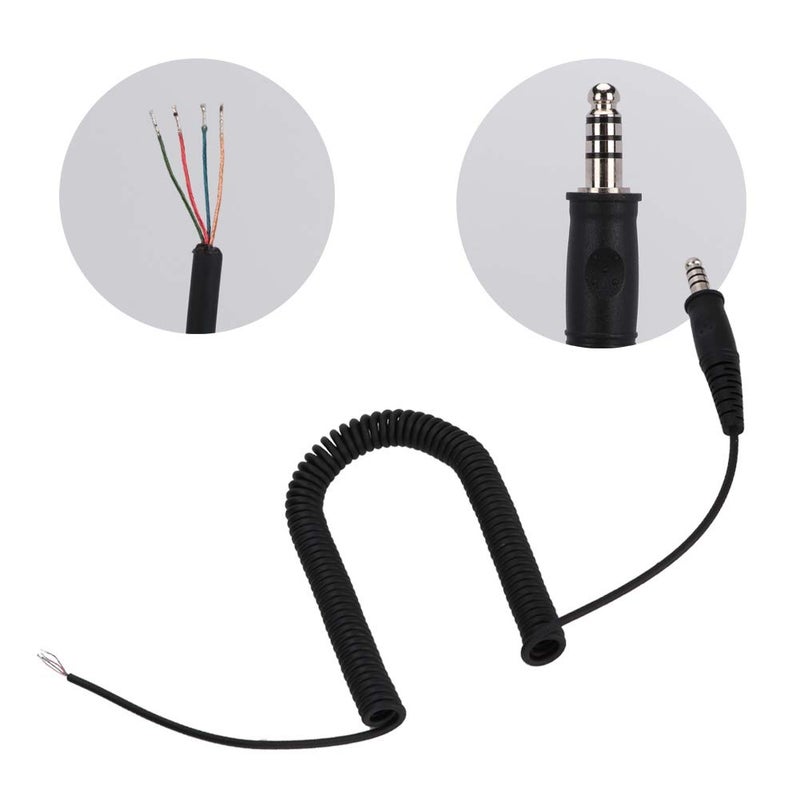 40cm Coiled Cable Spring Adapter Cord for U 174 U Connector Aviation Headset Replacement - Image 2
