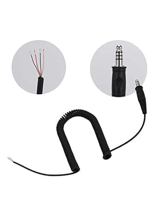 40cm Coiled Cable Spring Adapter Cord for U 174 U Connector Aviation Headset Replacement - Image 1