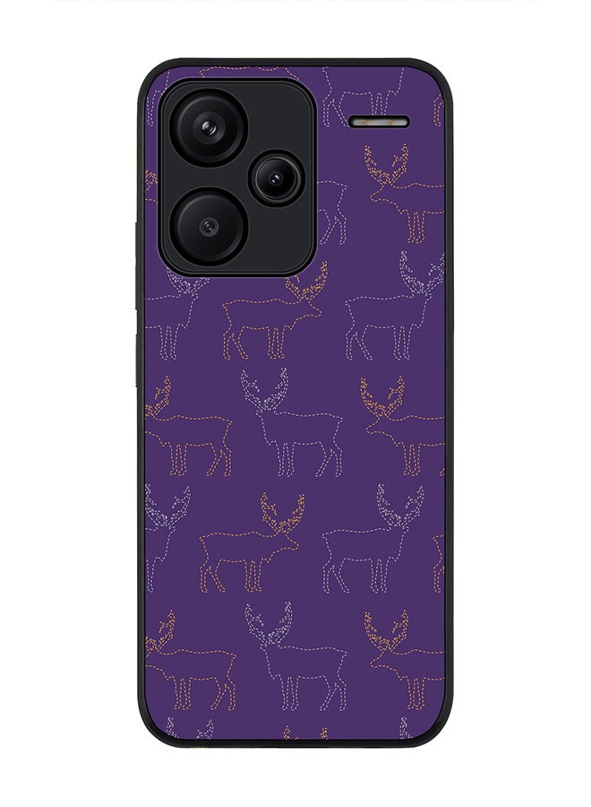 Stylizedd Rugged Black Edge Case for Xiaomi Redmi Note 13 Pro Plus, Slim fit Case Flexible Anti Drop TPU Gel Thin Cover -  Purple Moose - Image 1