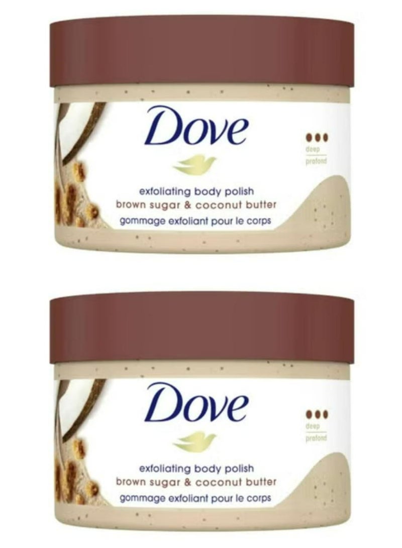 دوف مقشر للجسم بالسكر البني وزبدة جوز الهند 298 جرام قطعتين