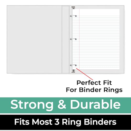 Rosmonde Loose Leaf Paper, 900 Sheets, 6 Pack, College Ruled, 8" x 10.5", 56 gsm Bulk Office Filler Paper, 3 Hole Punched, 150 Sheets/Pack, College Ruled Paper for 3 Ring Binder, Notebook Paper, White - Image 5