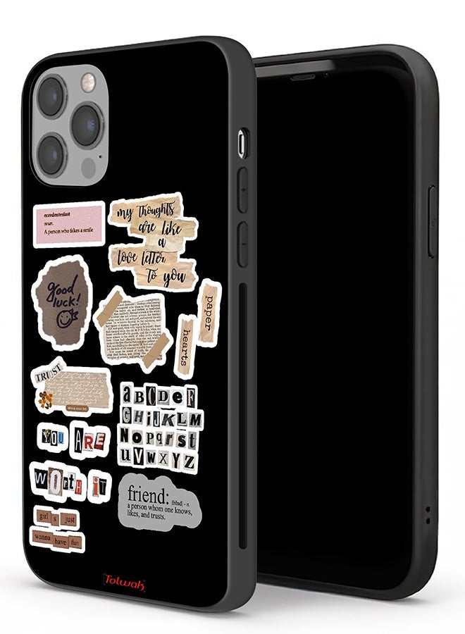 Tolwak Apple iPhone 12 Pro Max Protective Case Good Luck Quotes Stickers - Image 1