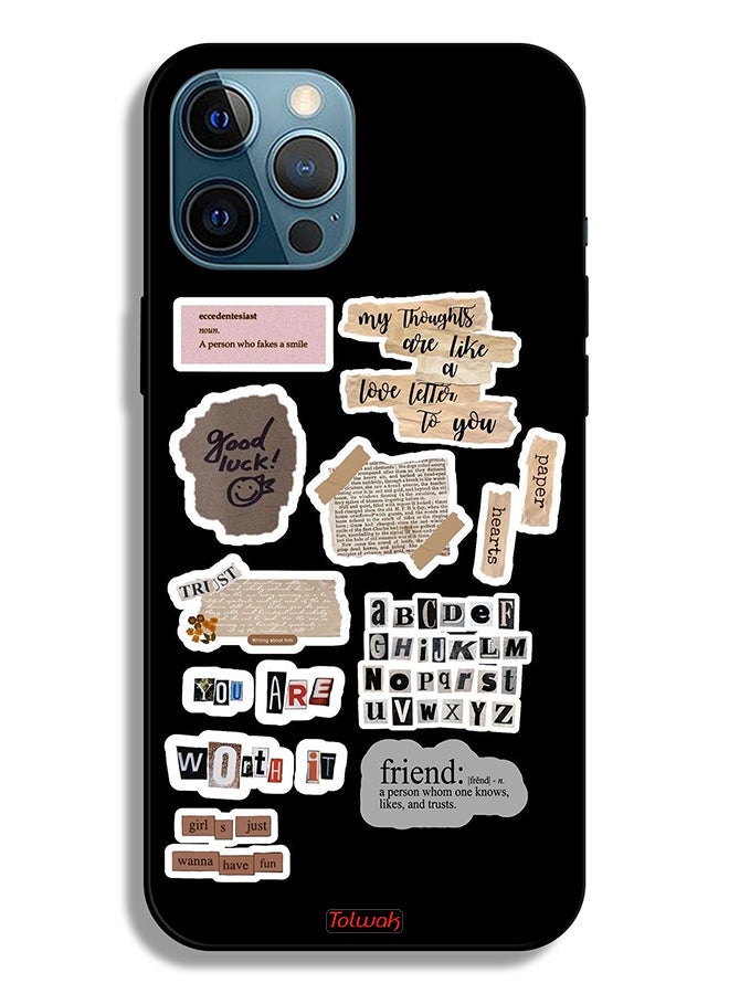 Tolwak Apple iPhone 12 Pro Max Protective Case Good Luck Quotes Stickers - Image 2