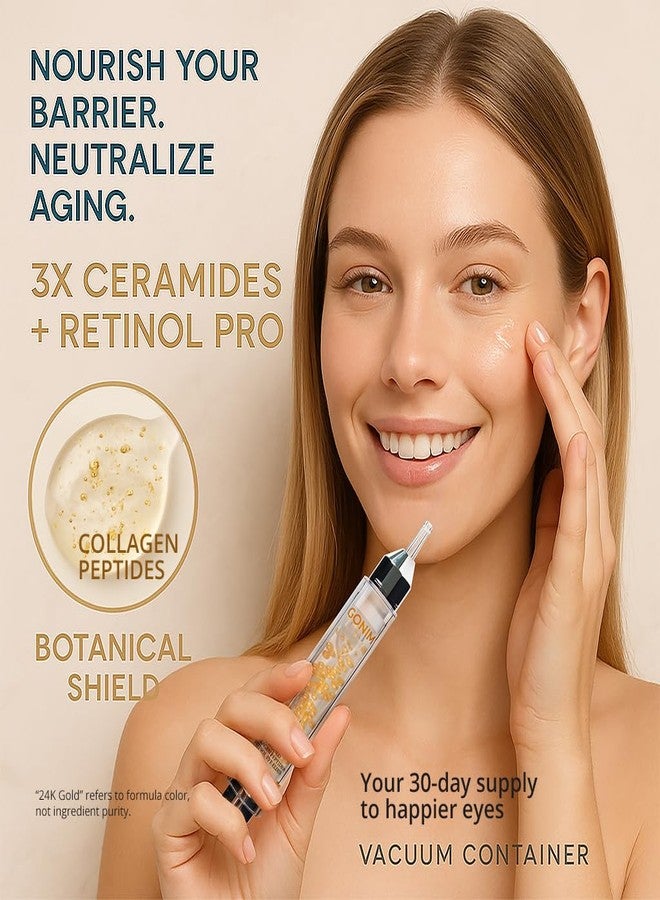 GONIM Eye Gel with Caffeine & Niacinamide, Hydrating Under Eye Gel Serum with Collagen Peptides & Retinol for Fine Lines, Dark Circles and Puffiness, Reduce Wrinkles, Hydrating Gel Base, 0.34oz/10ml - Image 2
