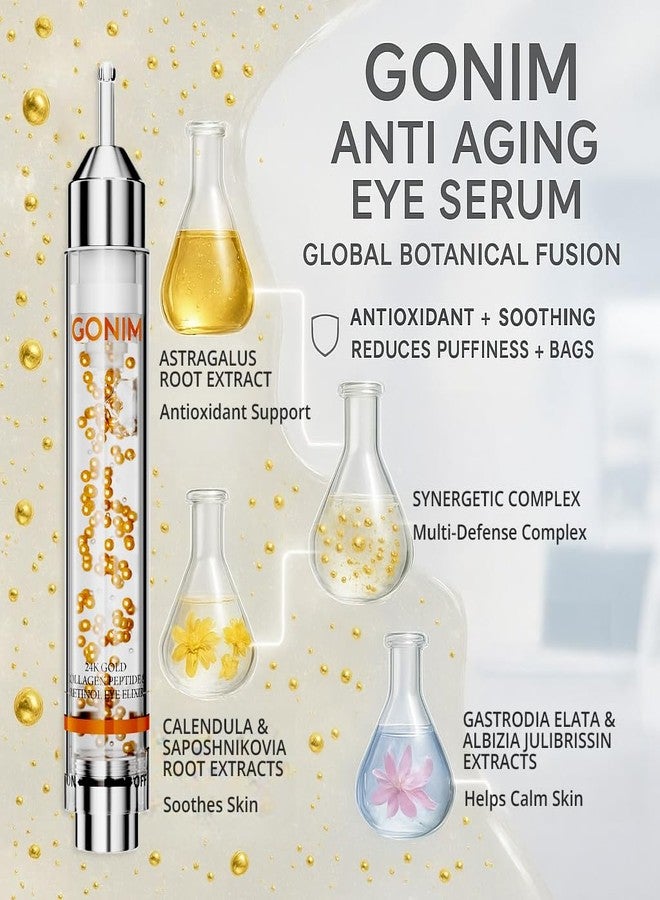 GONIM Eye Gel with Caffeine & Niacinamide, Hydrating Under Eye Gel Serum with Collagen Peptides & Retinol for Fine Lines, Dark Circles and Puffiness, Reduce Wrinkles, Hydrating Gel Base, 0.34oz/10ml - Image 5