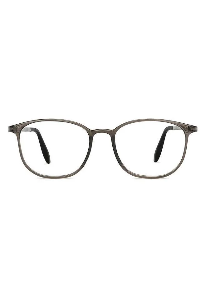 لينسكارت بلو Zero Power Bluecut & Antiglare Round Shape Computer Eyeglasses LB E13528 - Lens Size: 51mm - Grey