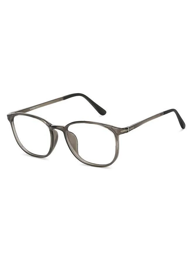 لينسكارت بلو Zero Power Bluecut & Antiglare Round Shape Computer Eyeglasses LB E13528 - Lens Size: 51mm - Grey