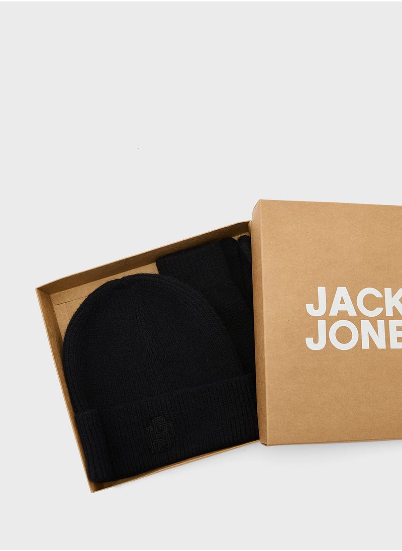 JACK & JONES - Essential Beanie & Hand Gloves Set - Image 1
