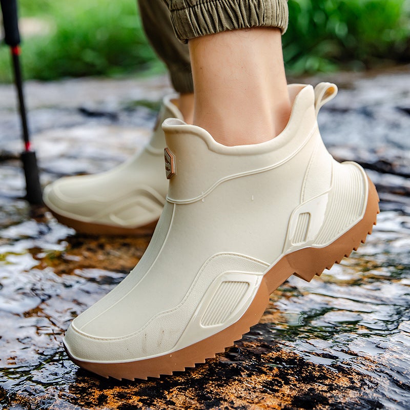 Men'S Rain Boots, Fashionable Short Rain Boots, Non-Slip Water Shoes, Women'S Outdoor Wear-Resistant Water Boots, Work Waterproof Rubber Shoes - Image 2
