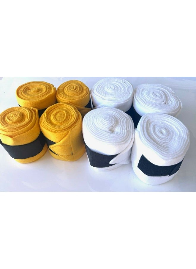 Generic Fleece Horse Polo Wraps Set of 4 Bandages (White) 