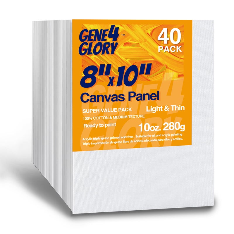 Canvases for Painting Super Value 8 x 10 inch40 Pack Artist Blank Canvas Boards Oil  Acrylic Painting Canvas Panels