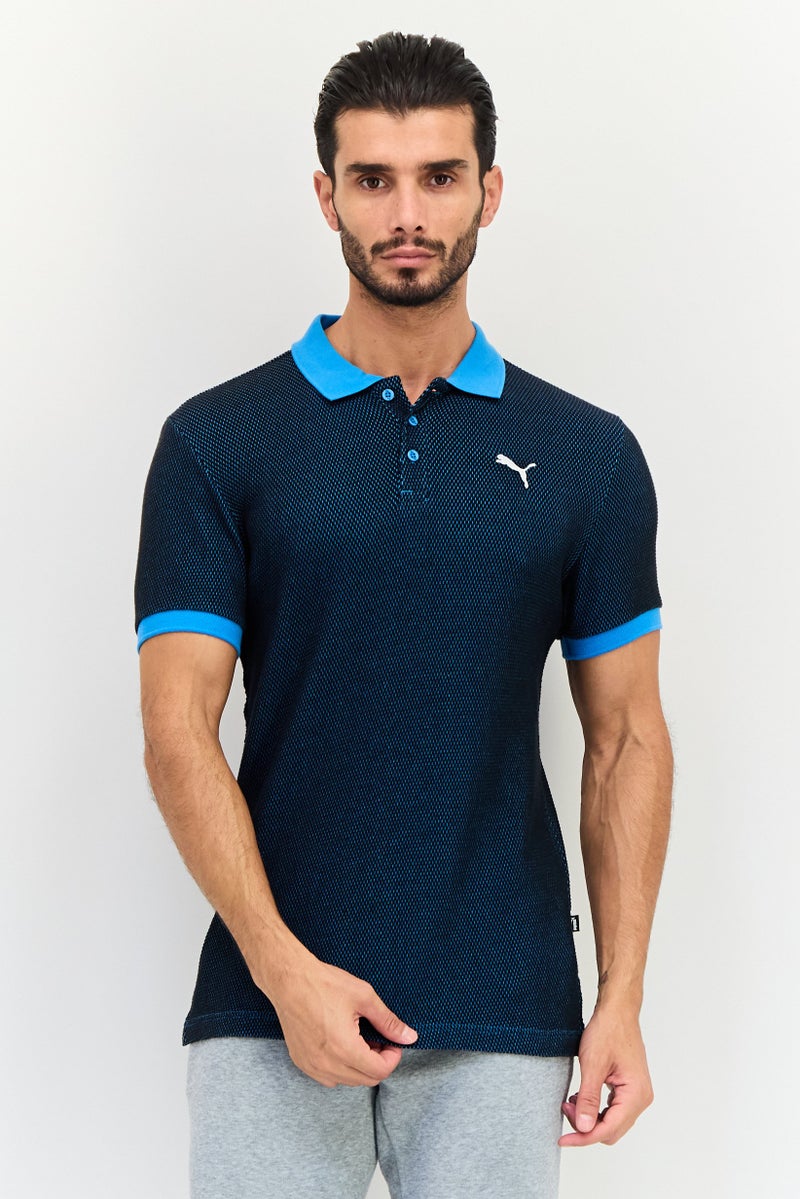 PUMA Men Sportswear Fit Short Sleeves Outdoor Polo Shirt, Navy - Image 1