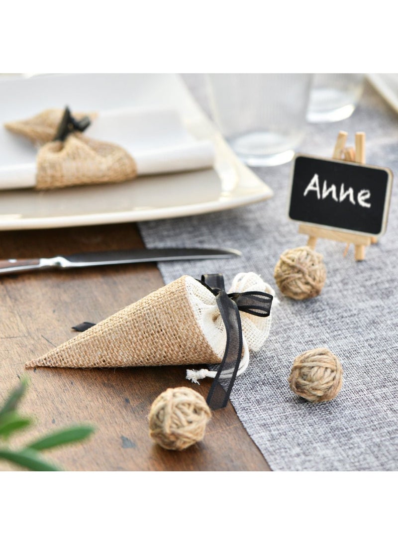 SANTEX Cones Favor Bags Jute Cotton 14cm 4-Pack - Image 5