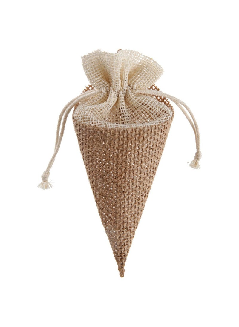 SANTEX Cones Favor Bags Jute Cotton 14cm 4-Pack - Image 1