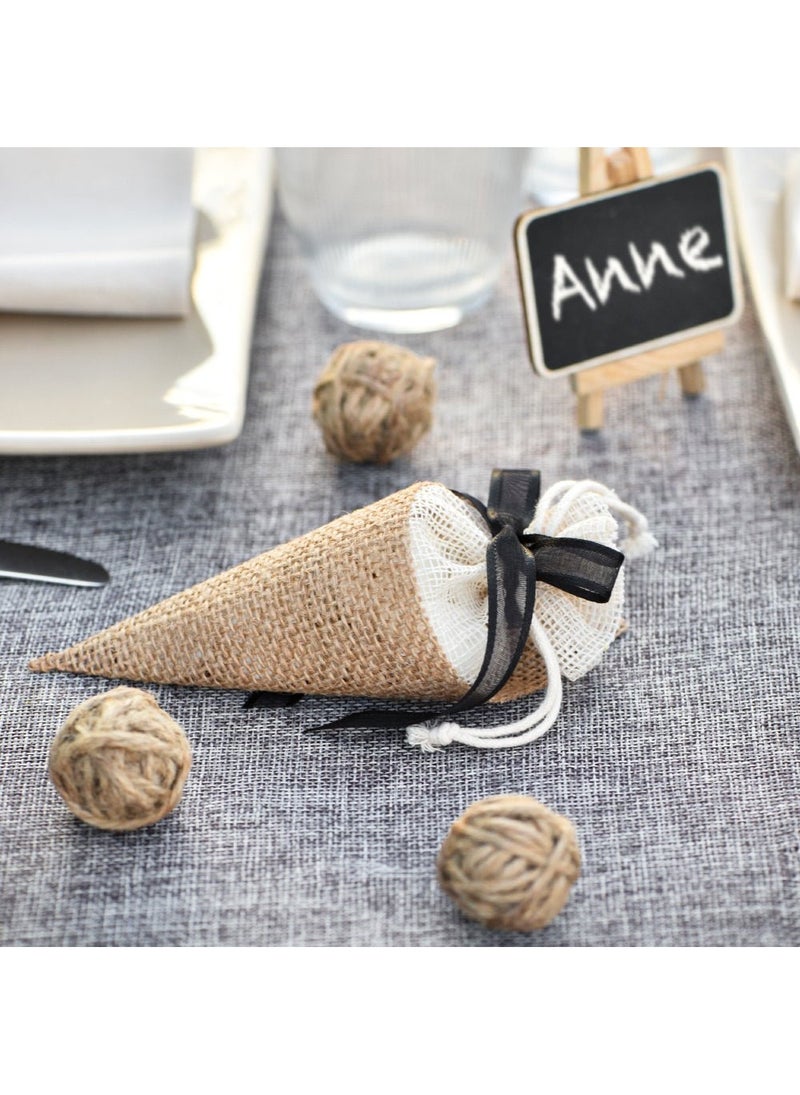 SANTEX Cones Favor Bags Jute Cotton 14cm 4-Pack - Image 4