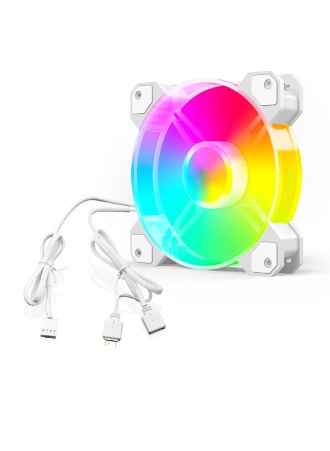 M MIAOYAN Glare chassis fan 12cm desktop computer air cooler PWM temperature control ARGB silent cooling fan - Image 1