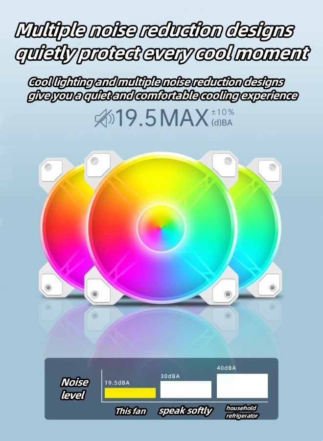 M MIAOYAN Glare chassis fan 12cm desktop computer air cooler PWM temperature control ARGB silent cooling fan - Image 2