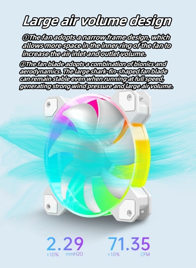 M MIAOYAN Glare chassis fan 12cm desktop computer air cooler PWM temperature control ARGB silent cooling fan - Image 3