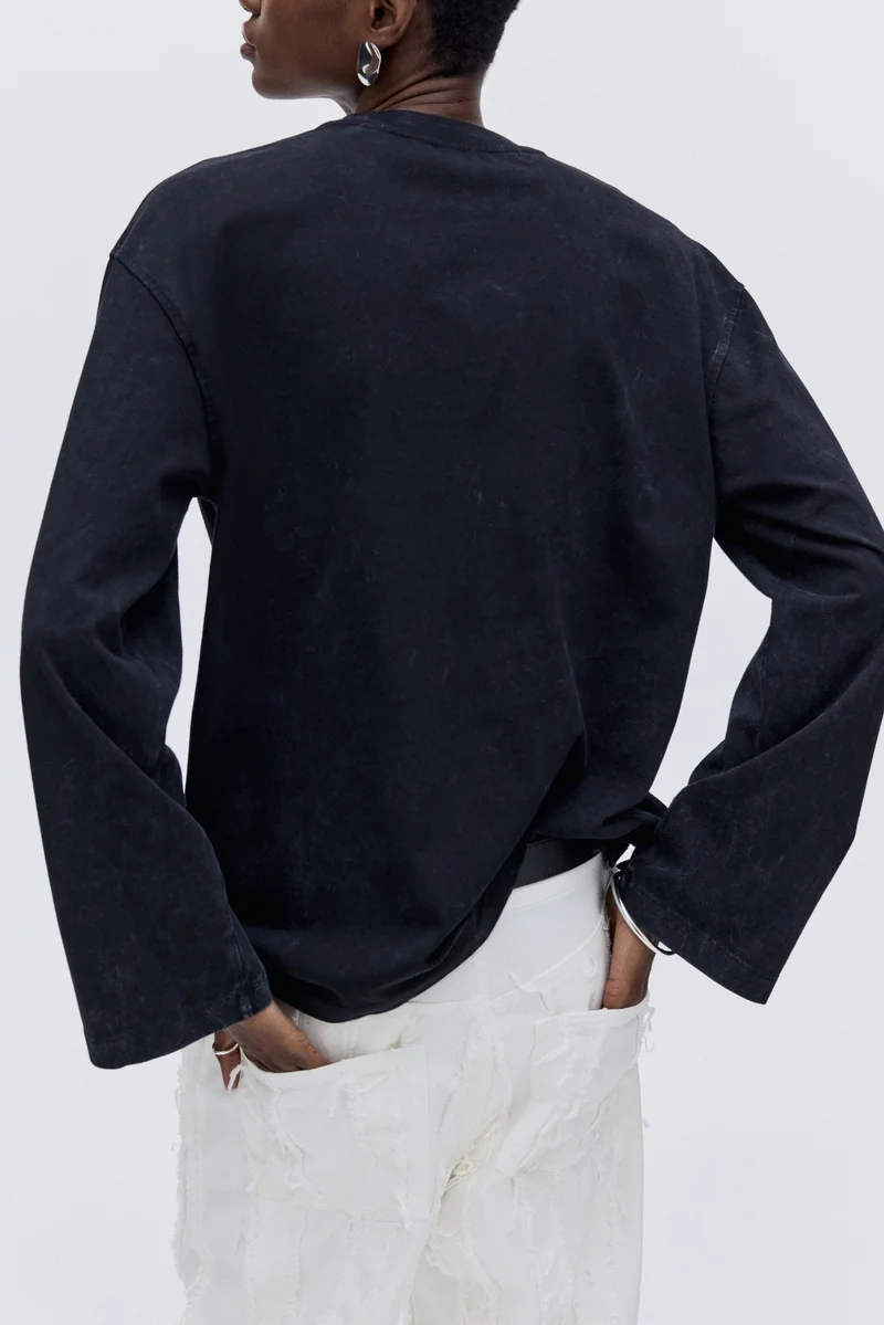 H&M Washed-look cotton top