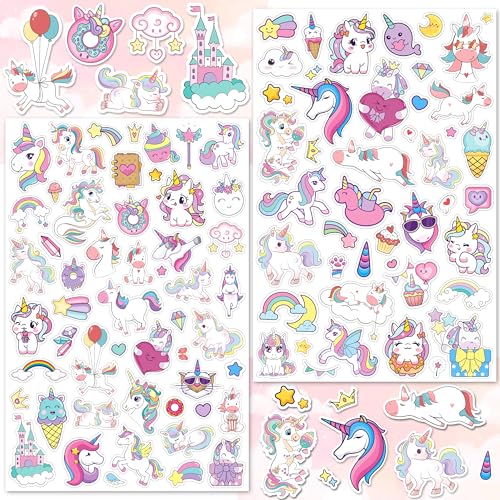 LINAYE 24 Sheets Unicorn Stickers for Kids Girls 1100 PCS Cute Unicorn Stickers for ScrapbookingWater BottlesEnvelopesGifts Party Favors Supplies for Girls - Image 1
