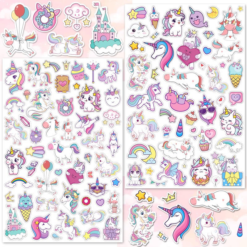 LINAYE 24 Sheets Unicorn Stickers for Kids Girls 1100 PCS Cute Unicorn Stickers for ScrapbookingWater BottlesEnvelopesGifts Party Favors Supplies for Girls - Image 2