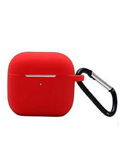 Protective Case Skin Cover with Keychain and Lock for Apple Airpods 3 Case Women Men Red