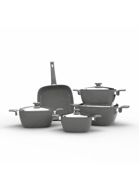 Top Chef Granite Set Of 9 Squares (Pot 28/24/20/18/Frying Pan 26) Gray