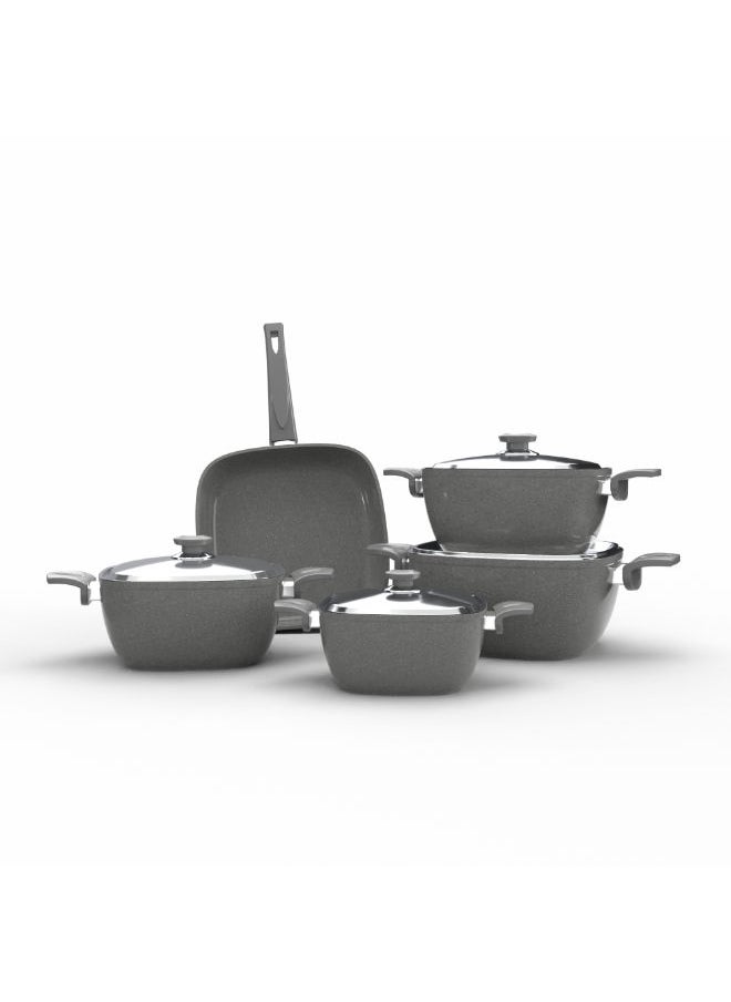 Top Chef - Top Chef Granite Set Of 9 Squares (Pot 28/24/20/18/Frying Pan 26) Gray - Image 1