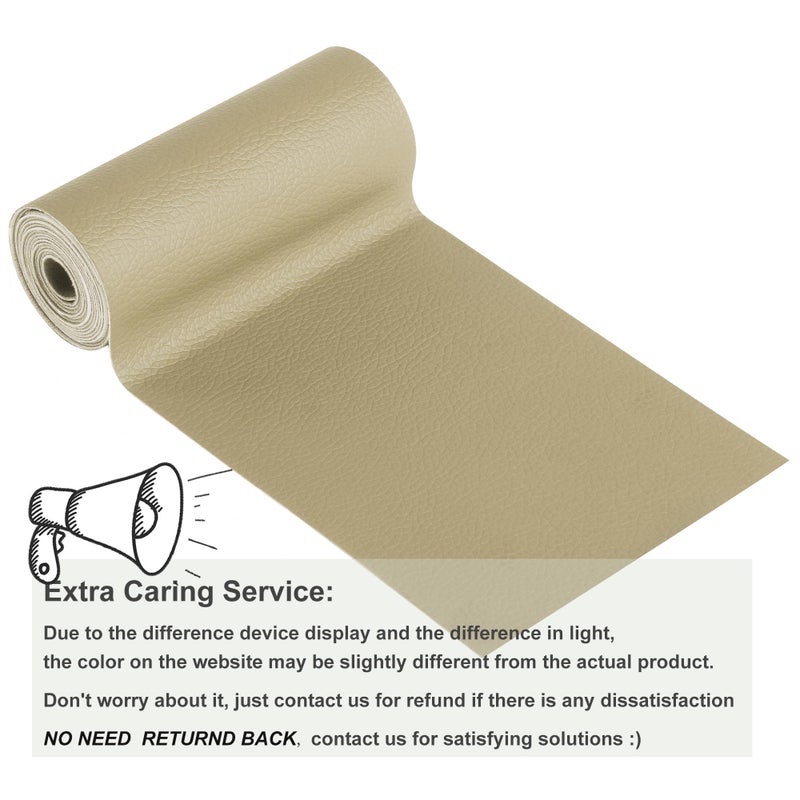 YAFLC Leather Repair Patch for Furniture, 4" x 63" Self Adhesive Leather Repair Kit Vinyl Repair Tape for Car Seat Sofa Jackets Couches Chair Medium Beige - Image 2
