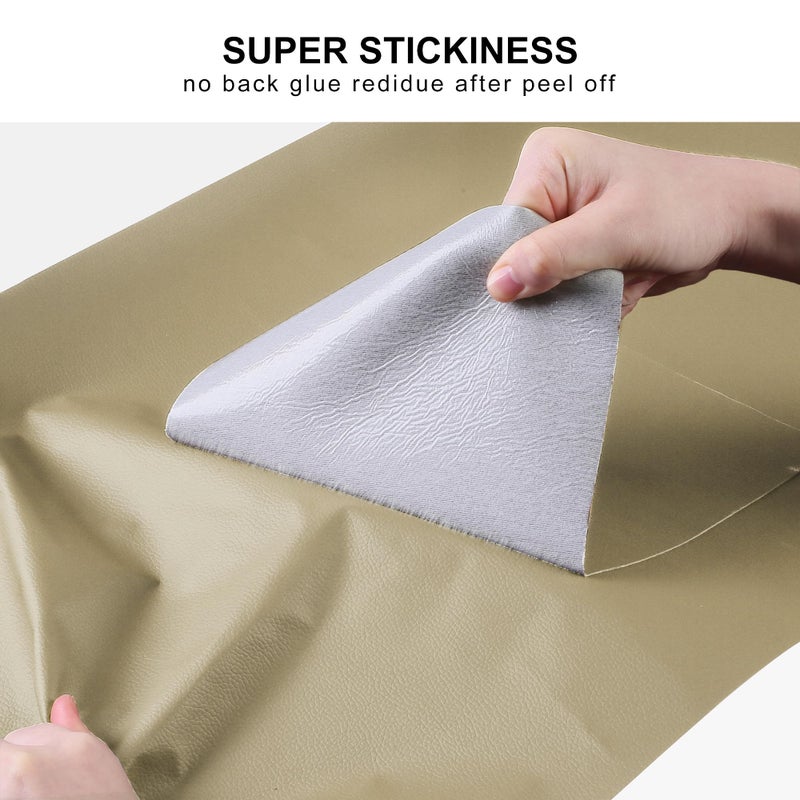 YAFLC Leather Repair Patch for Furniture, 4" x 63" Self Adhesive Leather Repair Kit Vinyl Repair Tape for Car Seat Sofa Jackets Couches Chair Medium Beige - Image 5
