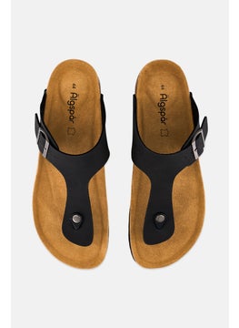 Algspar Men Cork Slip On Sandals, Charcoal Black  - Image 3