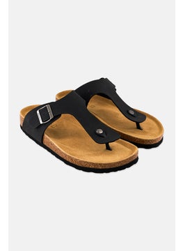 Algspar Men Cork Slip On Sandals, Charcoal Black  - Image 1