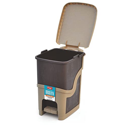 FLAIR Urban Pedal Bin – 9.5L, BPA-Free Food Grade Plastic Dustbin & Foot Pedal – Hands-Free, Durable & Easy to Clean – Durable Plastic Trash Can for Home, Kitchen & Office (Brown) - Image 2